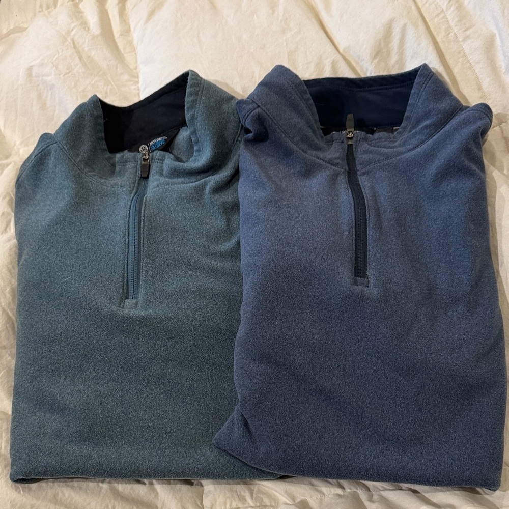 Mondetta Men's Lightweight Half-Zip Jackets - Teal and Navy